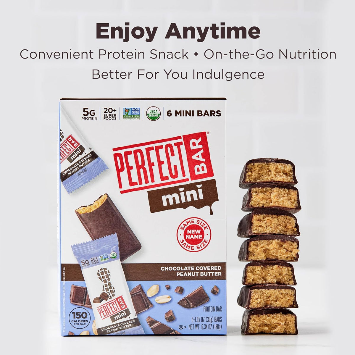 Perfect Bar Mini Superfood Protein Bar – Compact 5g Protein Bite for Backpack Side Pockets and Trailhead Lunch Packs, 18 Count