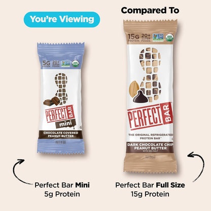 Perfect Bar Mini Superfood Protein Bar – Compact 5g Protein Bite for Backpack Side Pockets and Trailhead Lunch Packs, 18 Count