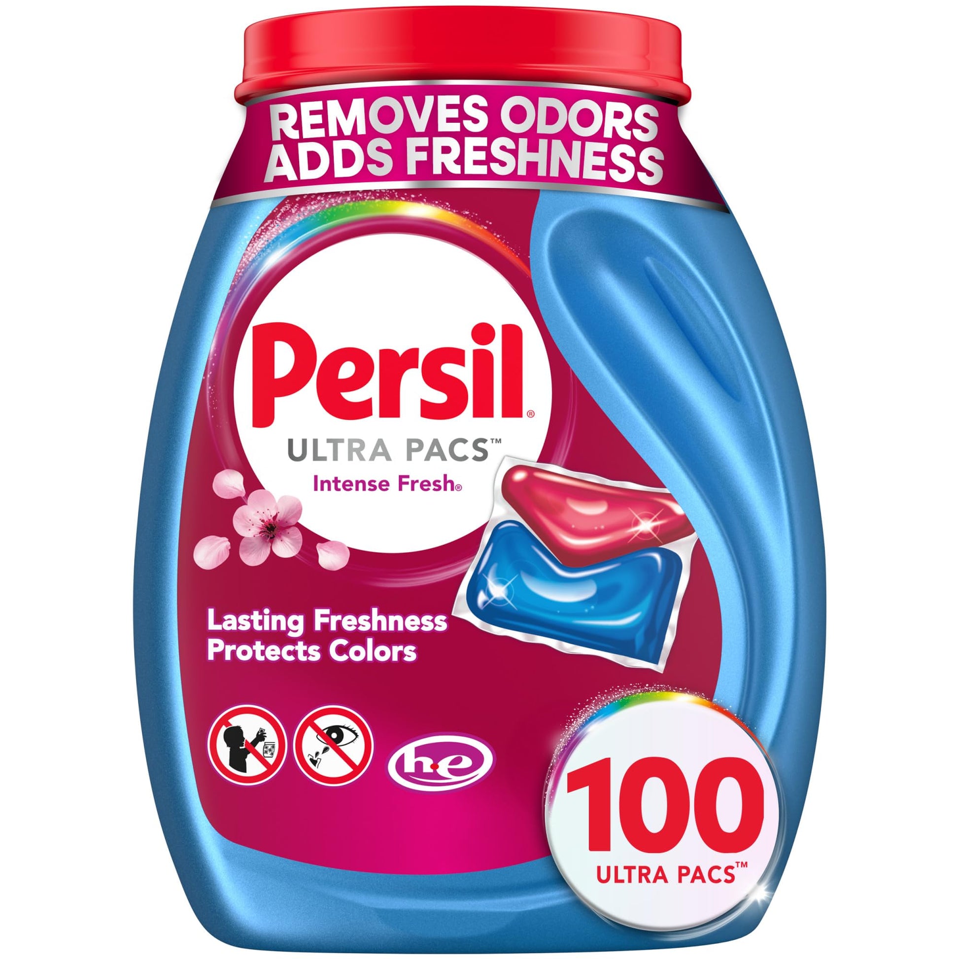 Persil Ultra Pacs Intense Fresh Laundry Detergent – Calming Laundry Ritual for Shared Household Mudroom, Premium Intense Fresh Scent 100 Pacs
