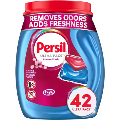 Persil Ultra Pacs Intense Fresh Laundry Detergent – Calming Laundry Ritual for Shared Household Mudroom, Premium Intense Fresh Scent 100 Pacs