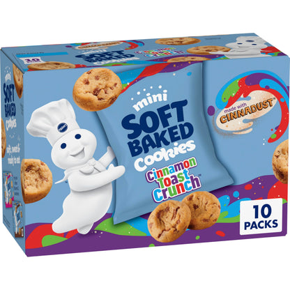 Pillsbury Mini Soft Baked Cookies – Soft Baked Kids Snack Pouches for Lunch Boxes, Playdates & Birthday Party Favors, 10-Count Box