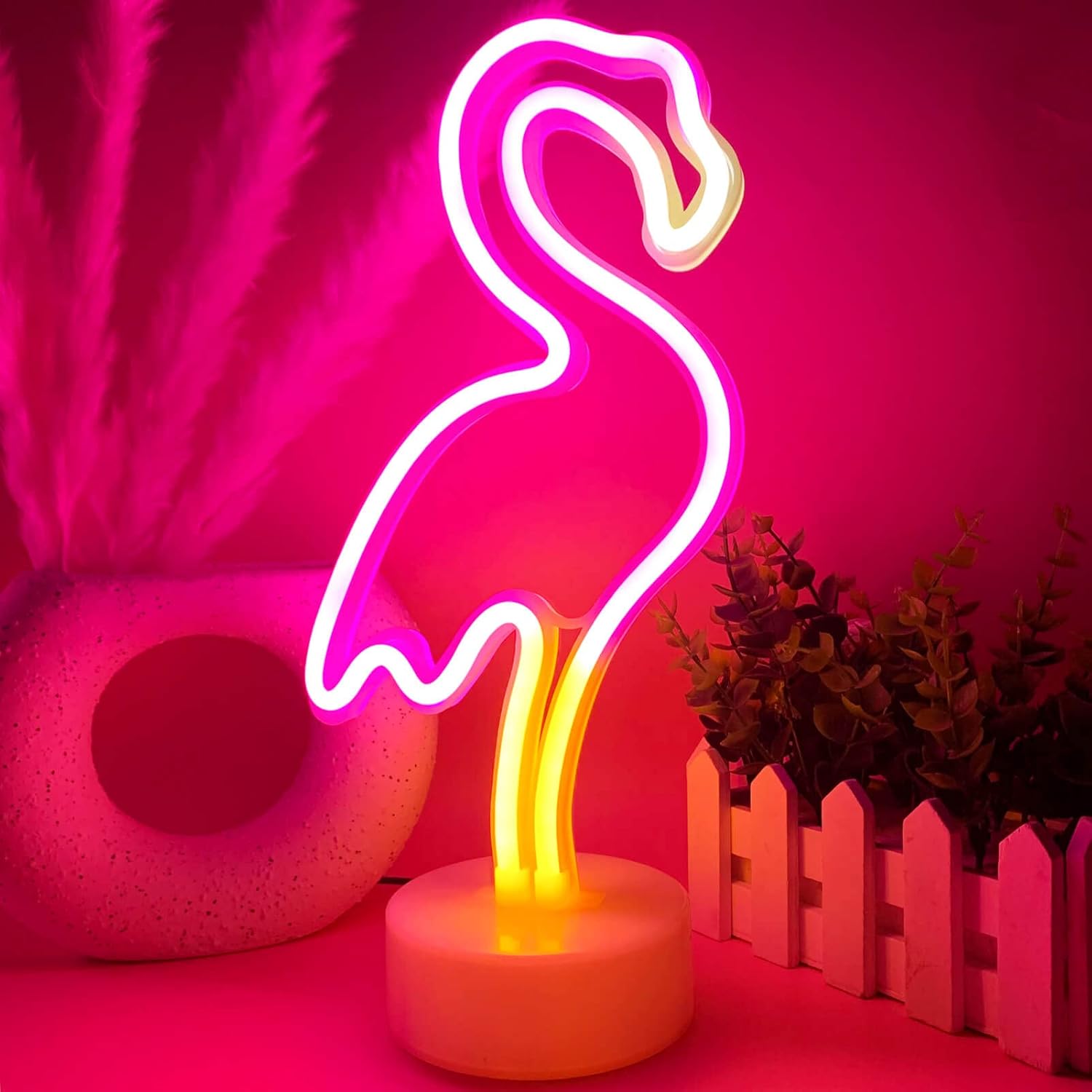 Pink Flamingo LED Light – Modern Tropical Night Light for Home Bar, Cafe, and Party Room Styling