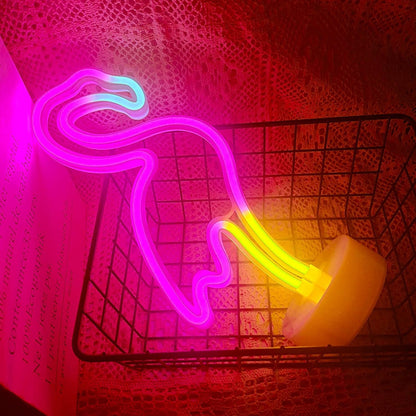 Pink Flamingo LED Light – Modern Tropical Night Light for Home Bar, Cafe, and Party Room Styling