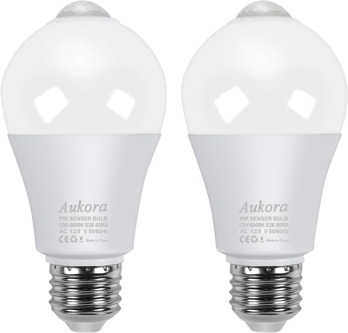 pir infrared motion sensor with 8-10 ft detection range mounted at bulb tip