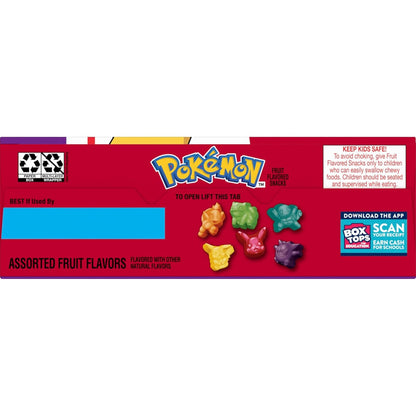 Pokemon Fruit Flavored Snacks, Stocking Stuffer and Holiday Gift for Young Pokemon Fans, Gluten Free Snack Variety Box, 17.6 oz, 22 Pouches