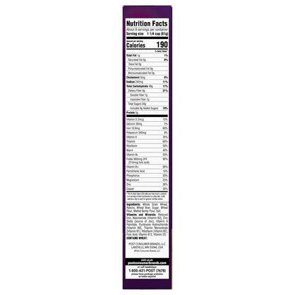 Post Raisin Bran Cereal – Wholesome Whole Grain Morning Bowl with 14 Vitamins and Minerals, 16.6 oz
