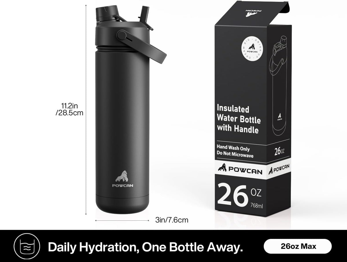 POWCAN BPA-Free Stainless Steel Water Bottle for Kids Lunches, Metal Taste-Free Design