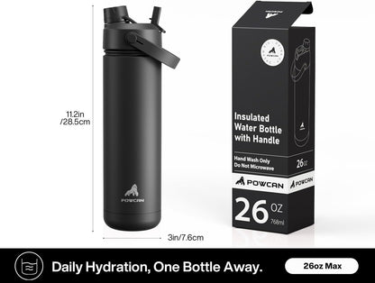 POWCAN BPA-Free Stainless Steel Water Bottle for Kids Lunches, Metal Taste-Free Design