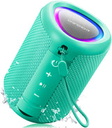 Wireless Bluetooth Speaker for Poolside and Bonfire Nights – HD Sound, Beat-Syncing LED Lights, 15W Power