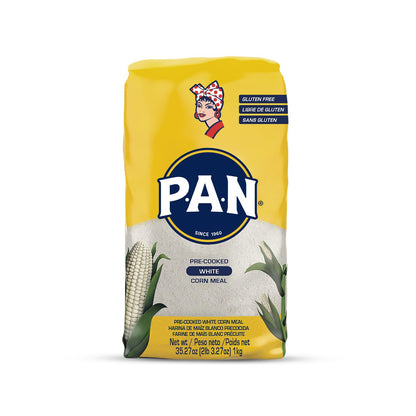 pre-cooked white corn meal that forms instant dough with water only
