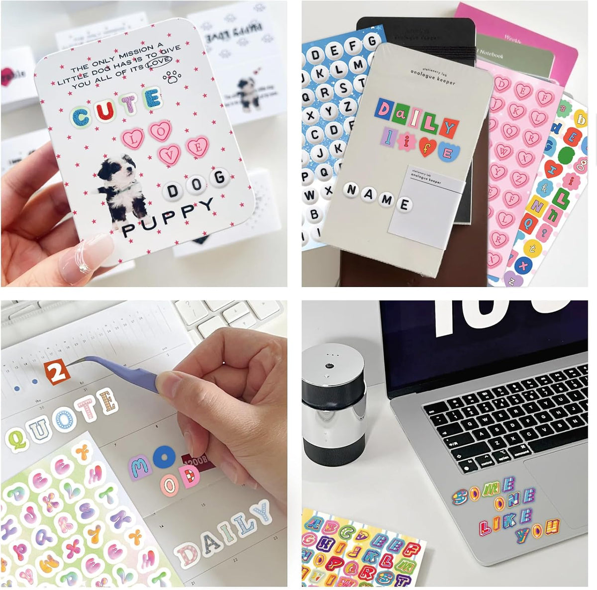 Pre Cut Vinyl Alphabet Stickers – Housewarming Gift for the DIY Enthusiast, Scrapbook and Journal Craft Set