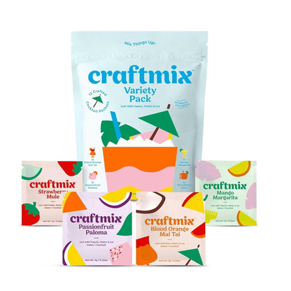 pre-measured single-serve powder packets (just add 4oz water and optional 1oz liquor)