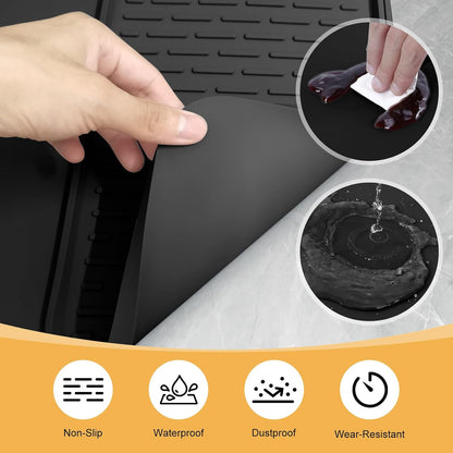 Premium Silicone Coffee Station Mat 24x16 – Holiday Gift for Home Baristas with Removable Drying Tray