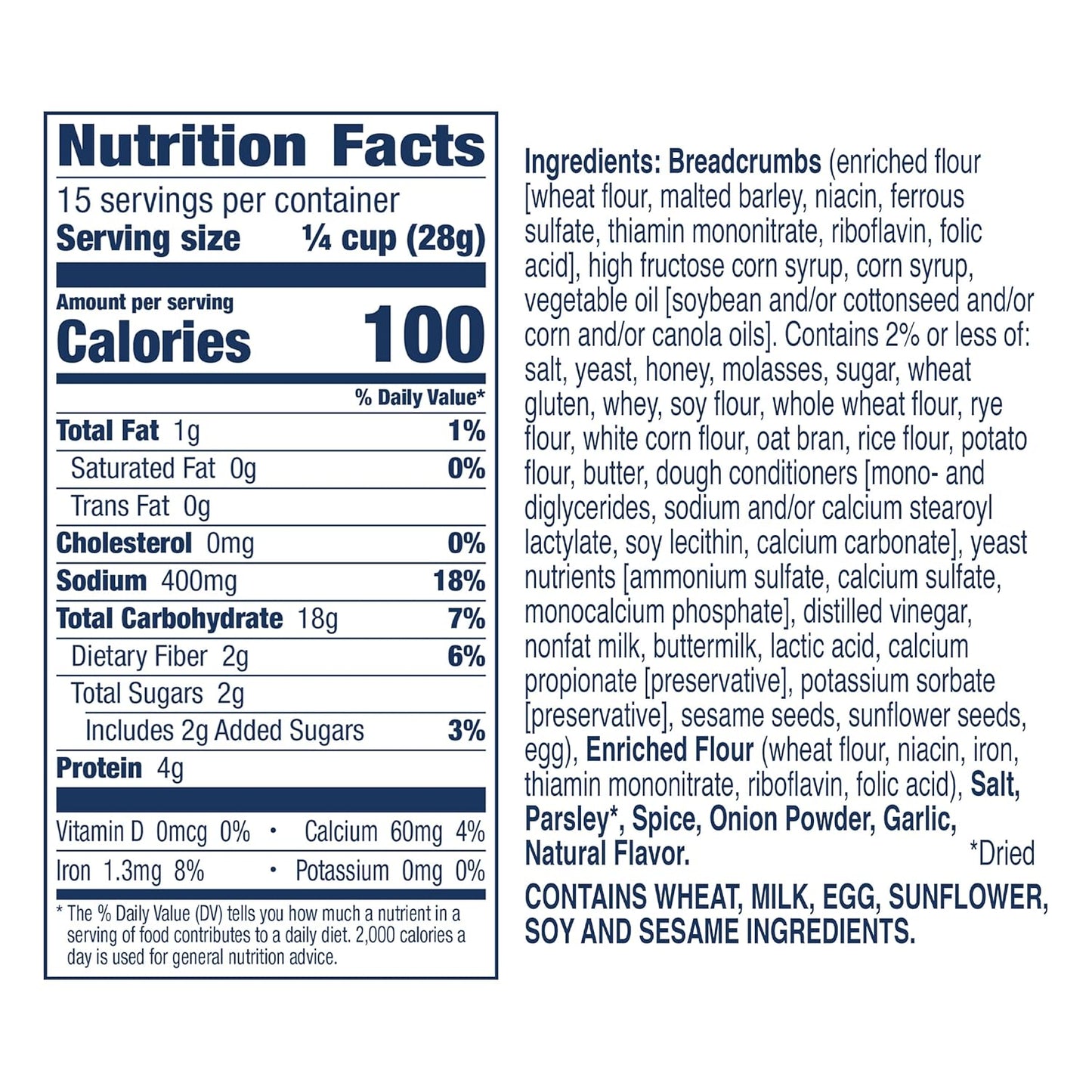 Progresso Bread Crumbs for Home Casseroles, Meatballs, and Baked Pasta, 15 oz