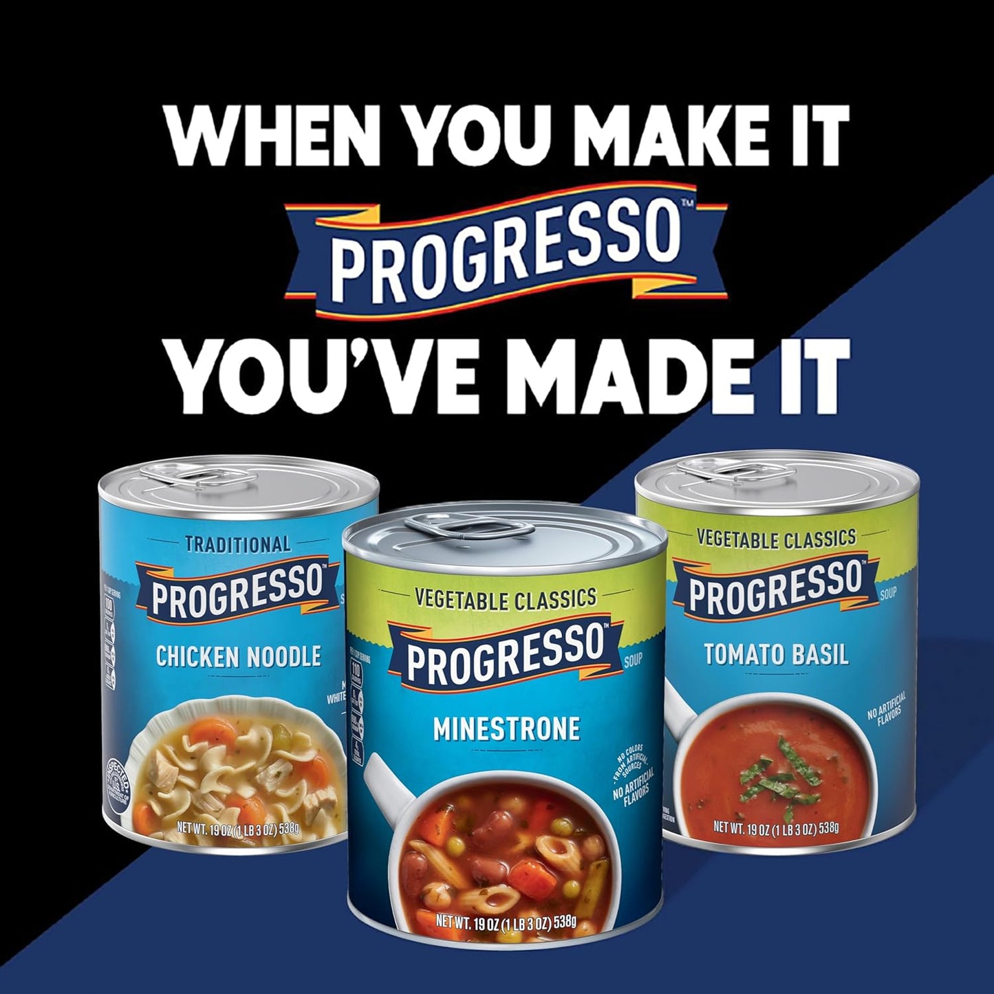Progresso Protein Mediterranean-Style Meatball and Chicken Soup, No Artificial Colors Family Pantry Staple for Picky Eaters, 18.5 oz