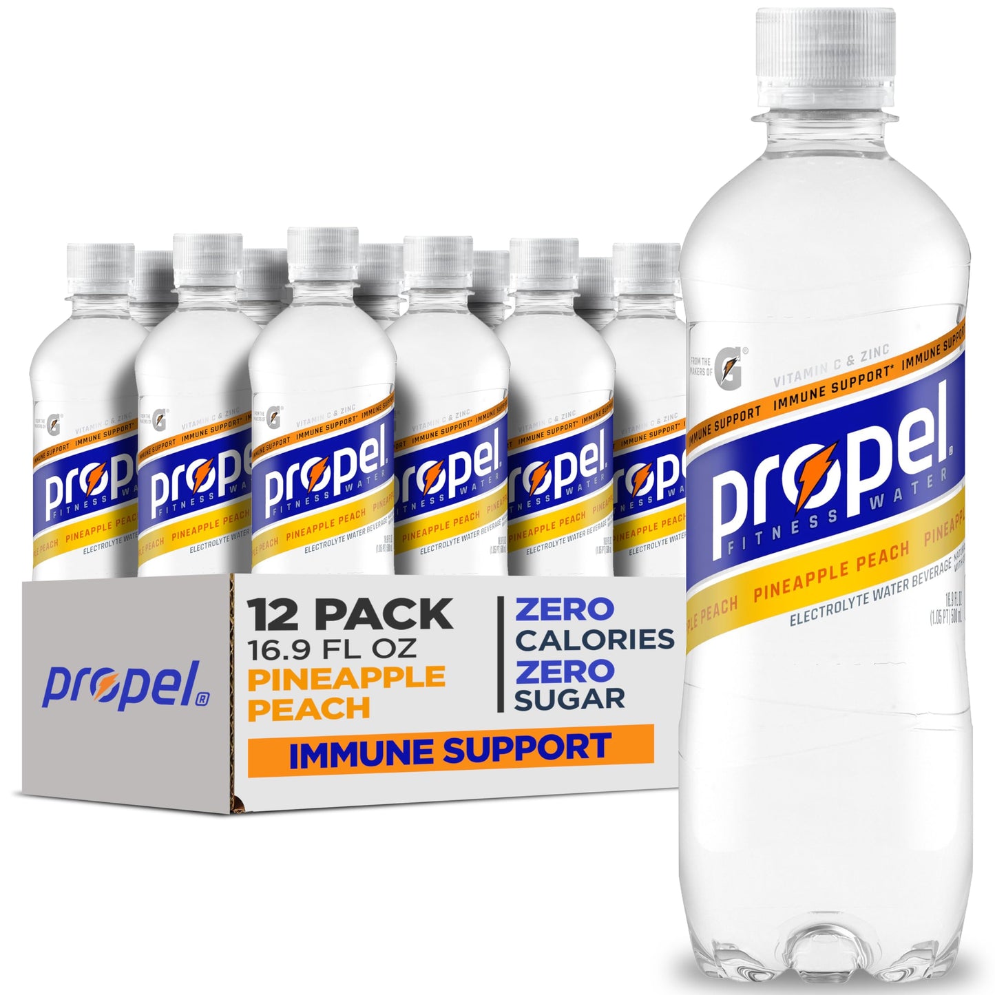 Propel Calorie-Free Vitamin Water – Reliable Daily Hydration for Remote Workers, Parents, and School Pickup Schedules, Assorted 12 Pack