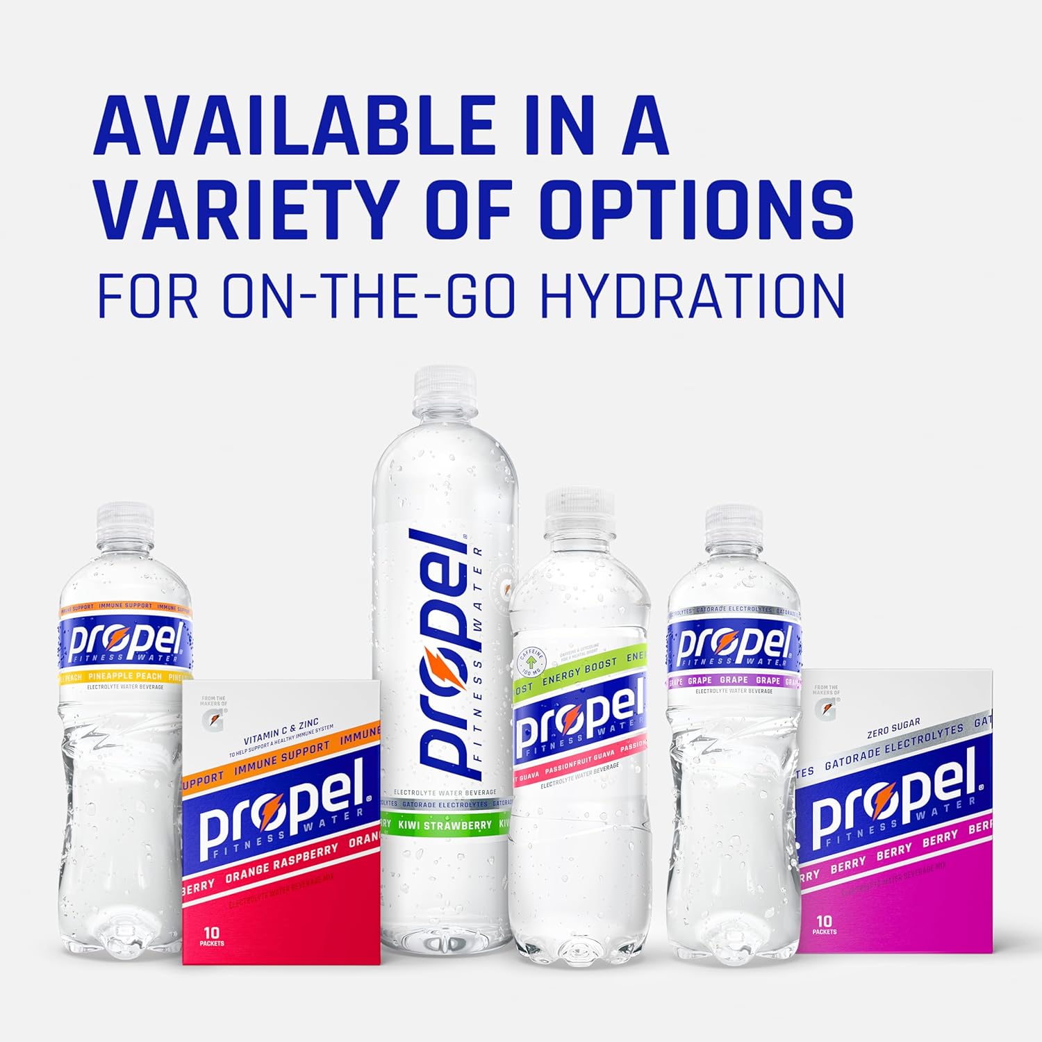 Propel Energy Boost Sugar-Free Water – On-the-Go Refreshment for Commute and Outdoor Fitness, 3 Flavor 12 Pack