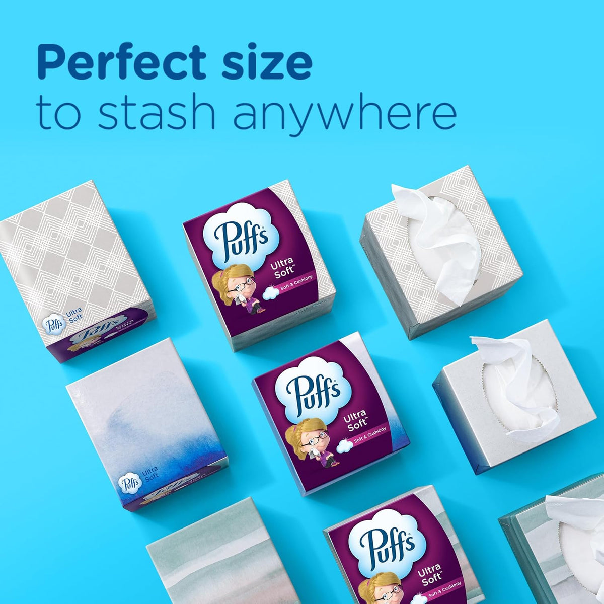 Puffs Facial Tissues 4-Box Pack – Family Bulk Supply for Daycare Bags and Bedside Sick Days