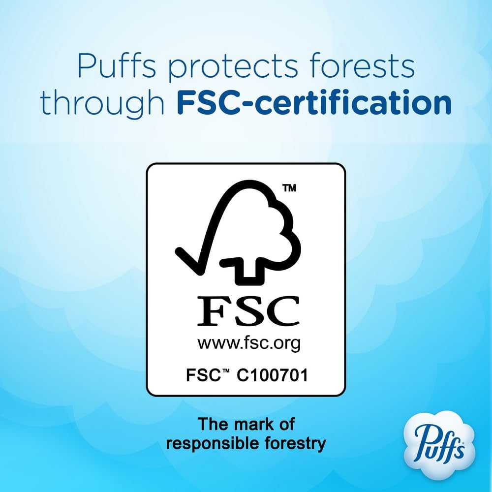 Puffs Plus Lotion Tissues for Bathroom Counter and Wind-Down Ritual, Lotion-Soothed Nose Care