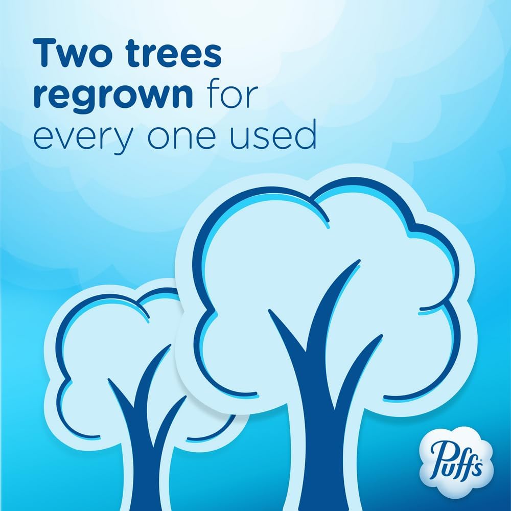 Puffs Plus Lotion Tissues for Bathroom Counter and Wind-Down Ritual, Lotion-Soothed Nose Care