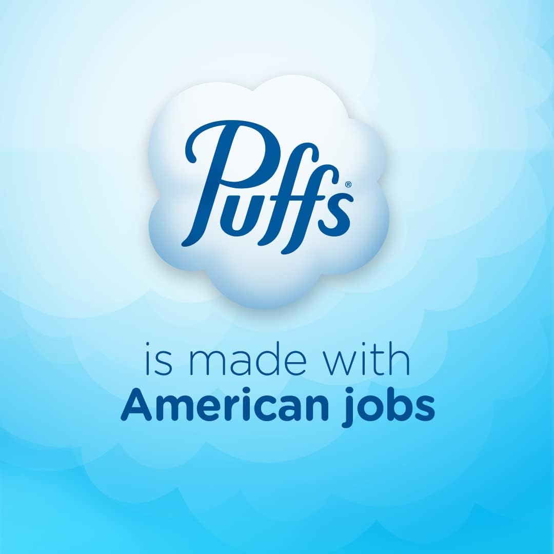 Puffs Plus Lotion with Vicks Facial Tissues – Sensitive-Skin Tissues for Playroom Cold and Flu Season, 24 Cubes