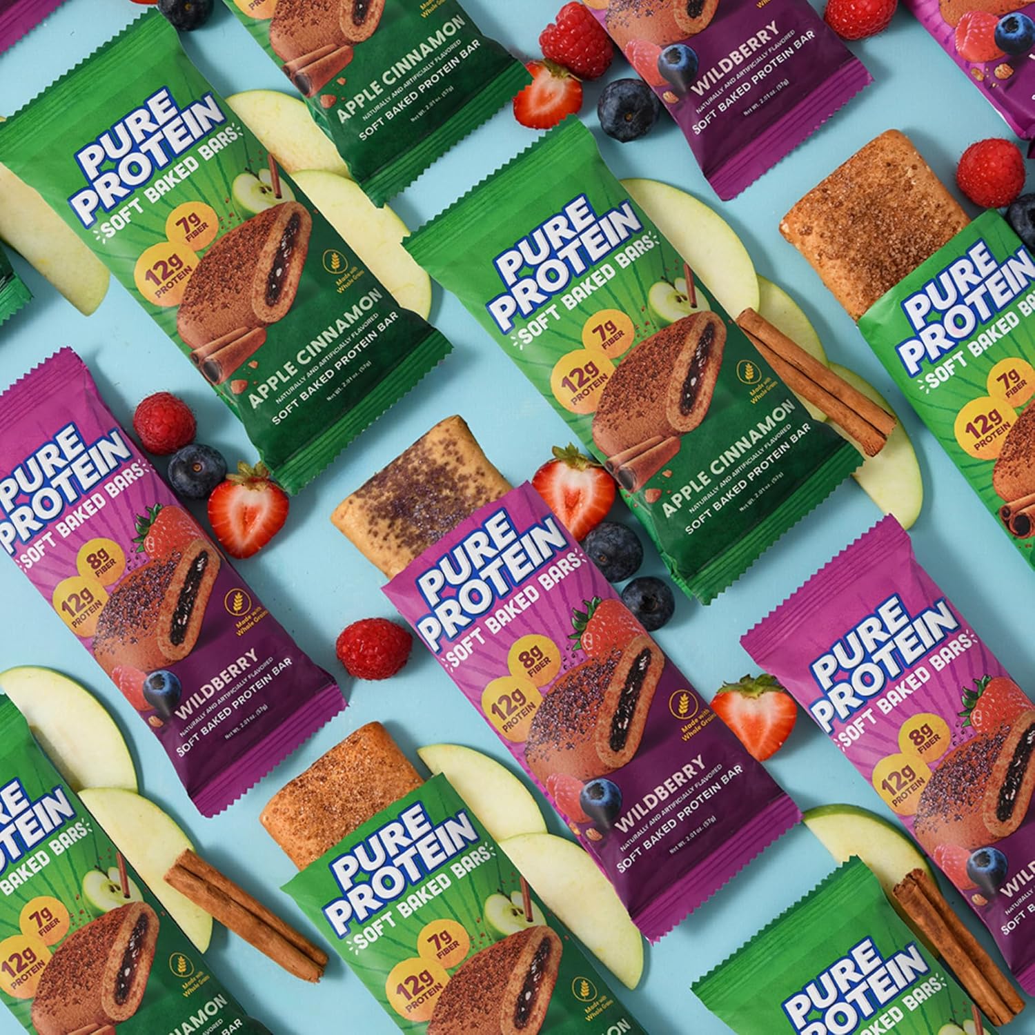 Pure Protein Wildberry Soft Baked Bars – Home Pantry Bar for Macro Tracking, High-Fiber Gluten-Free Snack