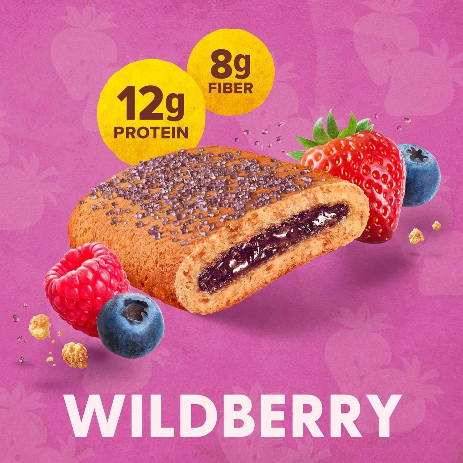 Pure Protein Wildberry Soft Baked Bars – Home Pantry Bar for Macro Tracking, High-Fiber Gluten-Free Snack