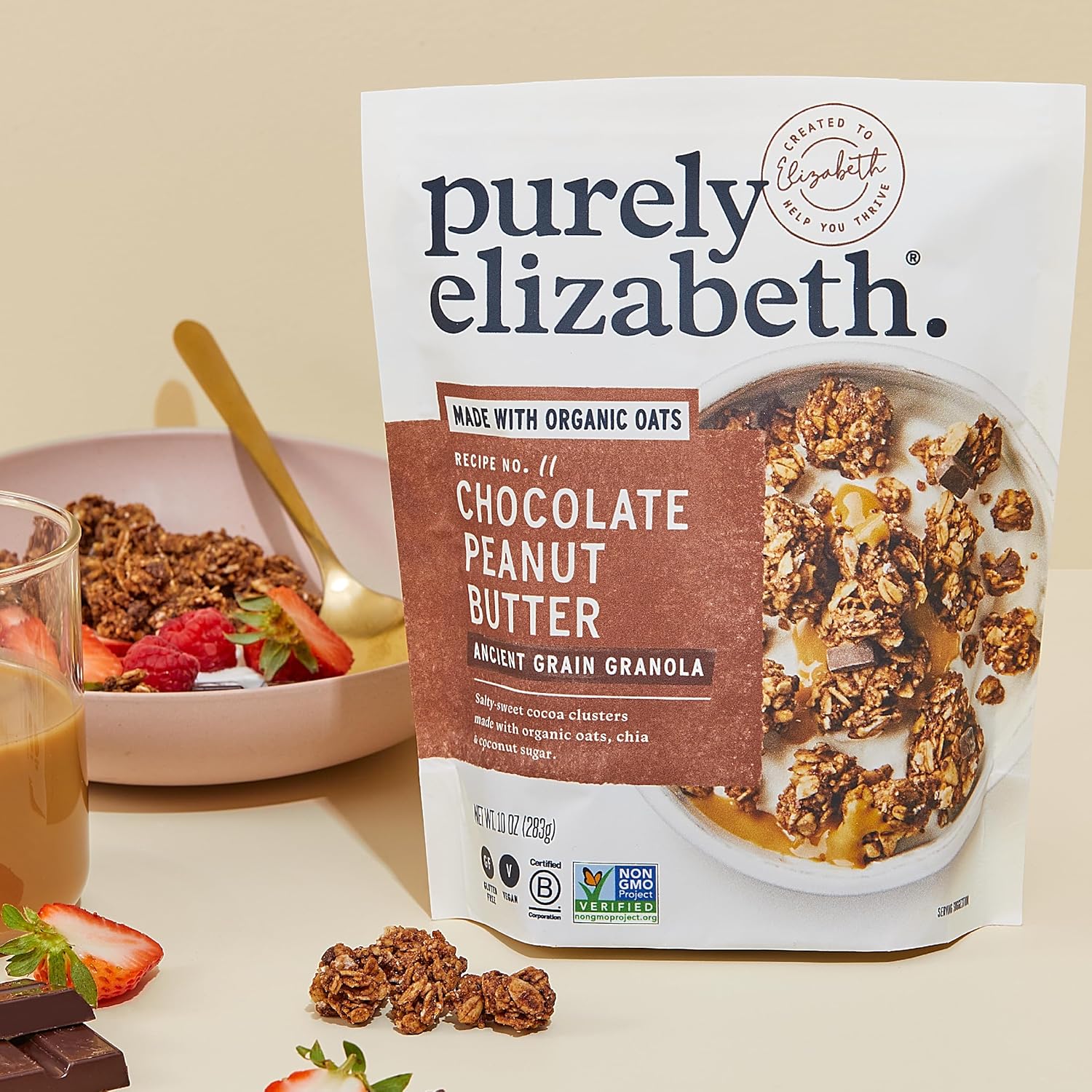Purely Elizabeth Chocolate Peanut Butter Ancient Grain Granola – Camping and Backpacking Energy for Open-Air Escapes