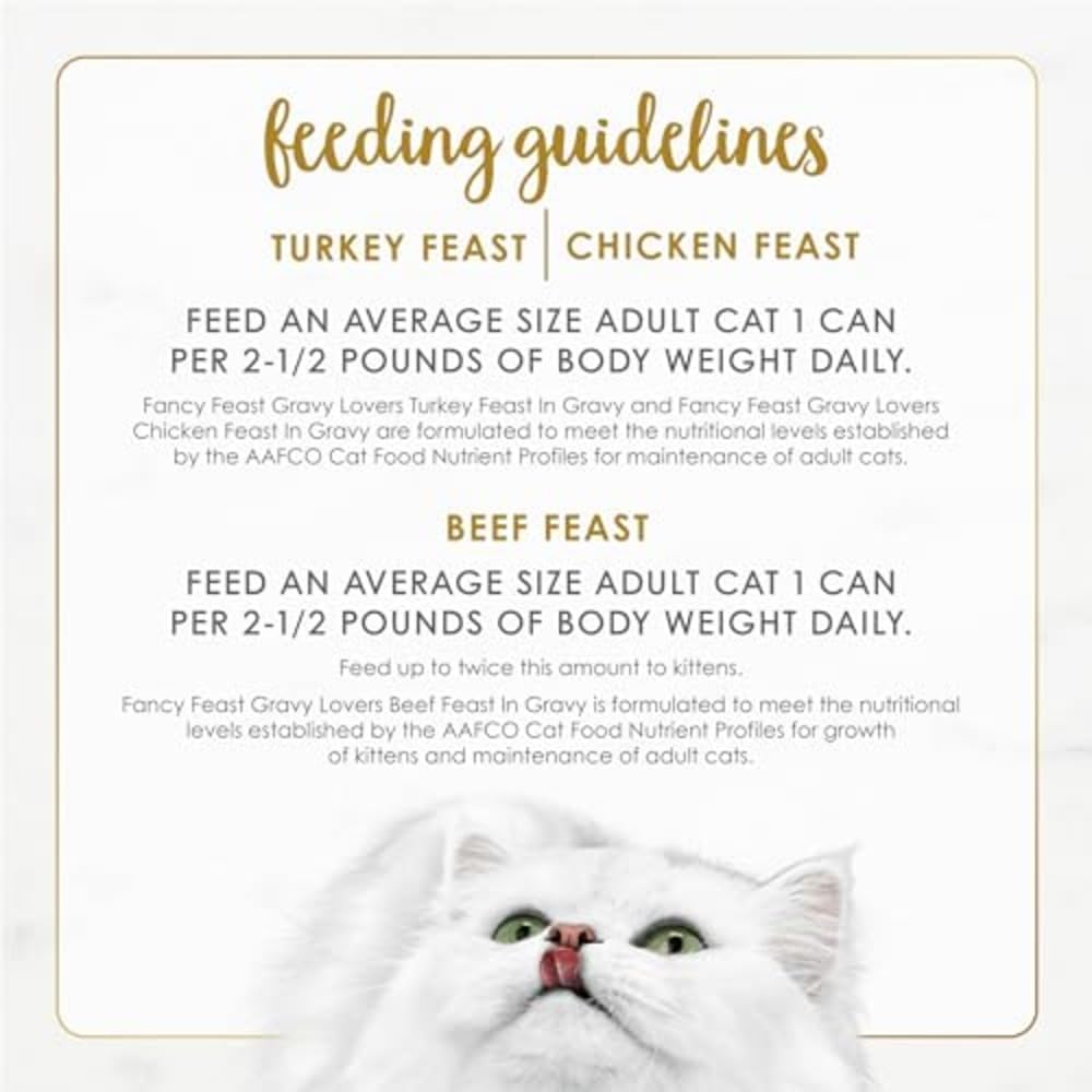Purina Fancy Feast Gravy Lovers Variety Pack – Slow-Cooked Wet Cat Food for Hydration-Focused Daily Wellness and Appetite Care
