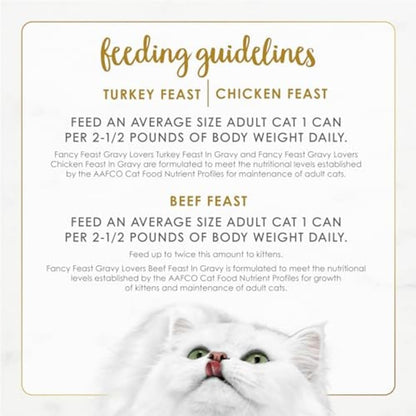 Purina Fancy Feast Gravy Lovers Variety Pack – Slow-Cooked Wet Cat Food for Hydration-Focused Daily Wellness and Appetite Care