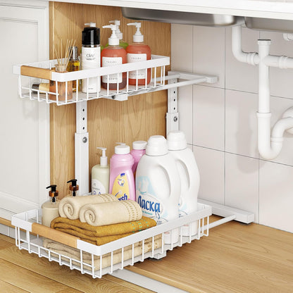 PXRACK Adjustable Pull Out Cabinet Organizer Thoughtful Moving Gift for Apartment Dwellers
