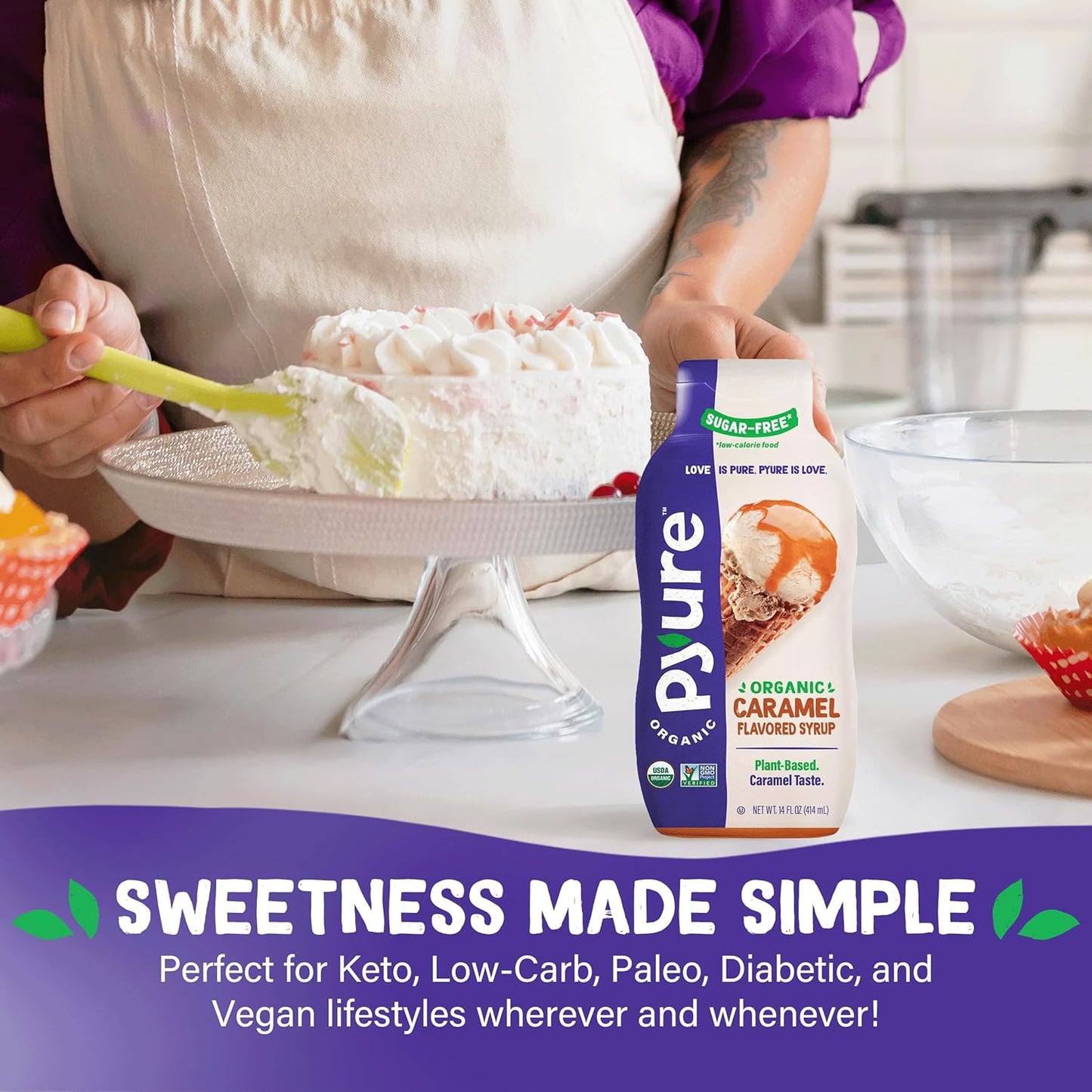 Pyure Organic Caramel Dessert Syrup – Valentine's Day Gift for the Plant Based Partner Who Loves Sweet Treats