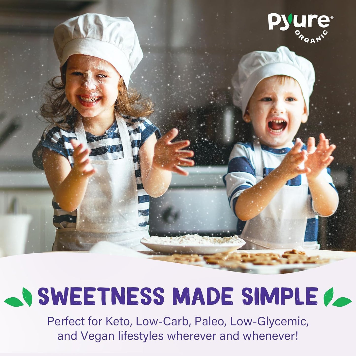 Pyure Organic Stevia Extract Powder – Holiday Gift for Clean Eating Enthusiasts, Zero Calorie Pure Stevia