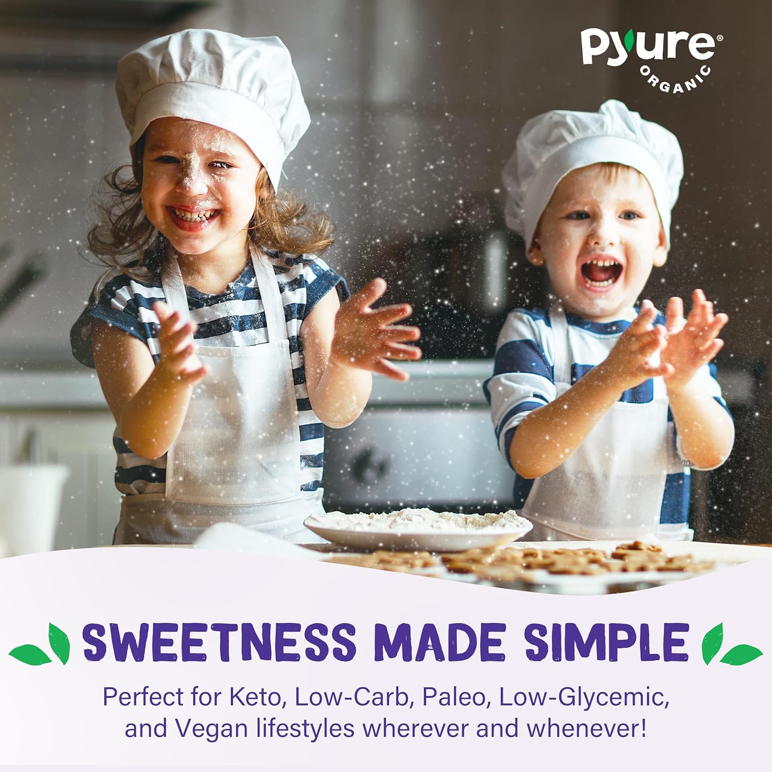 Pyure Organic Stevia Extract Powder – Holiday Gift for Clean Eating Enthusiasts, Zero Calorie Pure Stevia