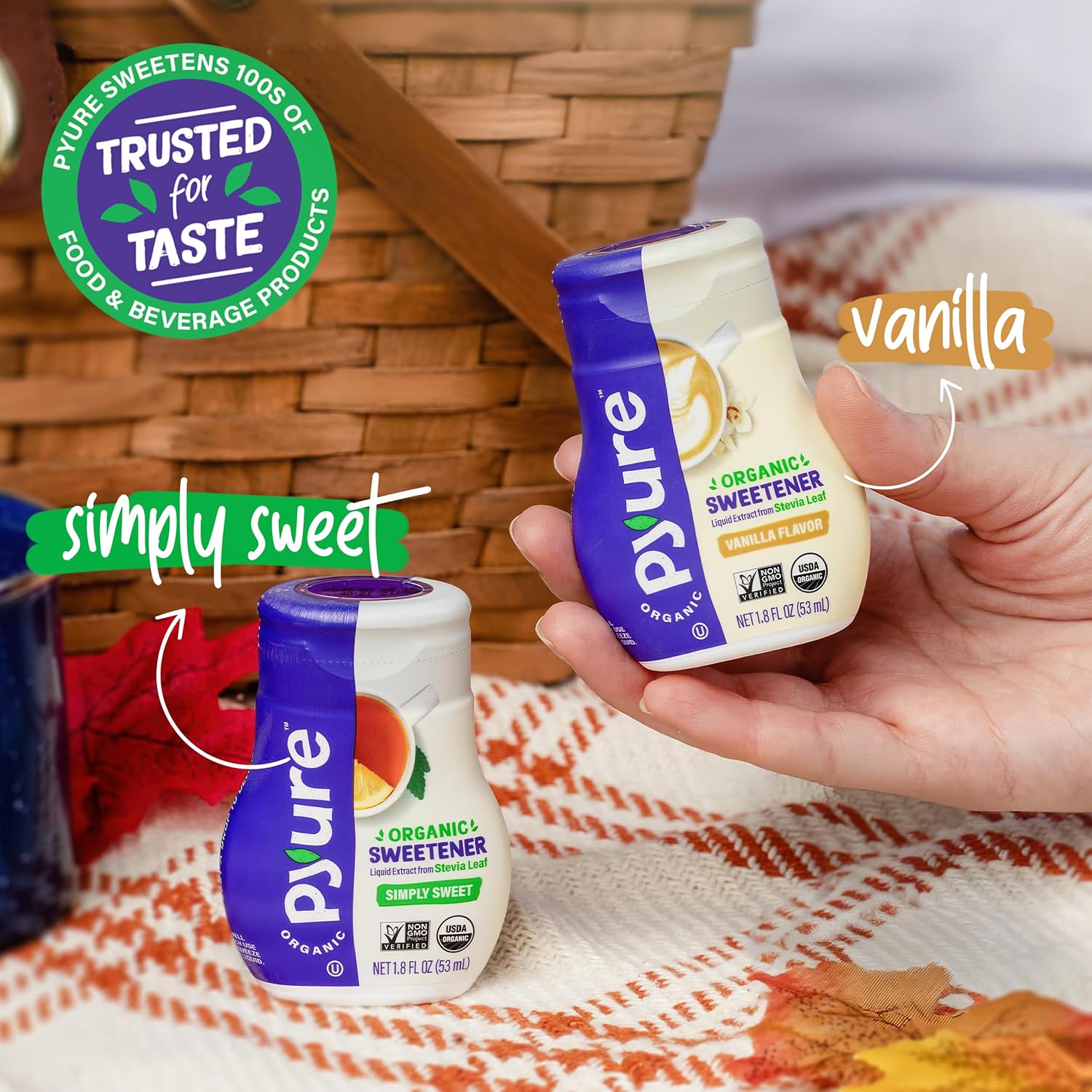 Pyure Organic Vanilla Stevia Drops – Practical Birthday Gift for Diabetics, Keto Dieters, and Tea Drinkers
