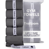 Trailoom Microfiber Gym Towels – Black and Gray Essentials Towel for Less-Is-More Living