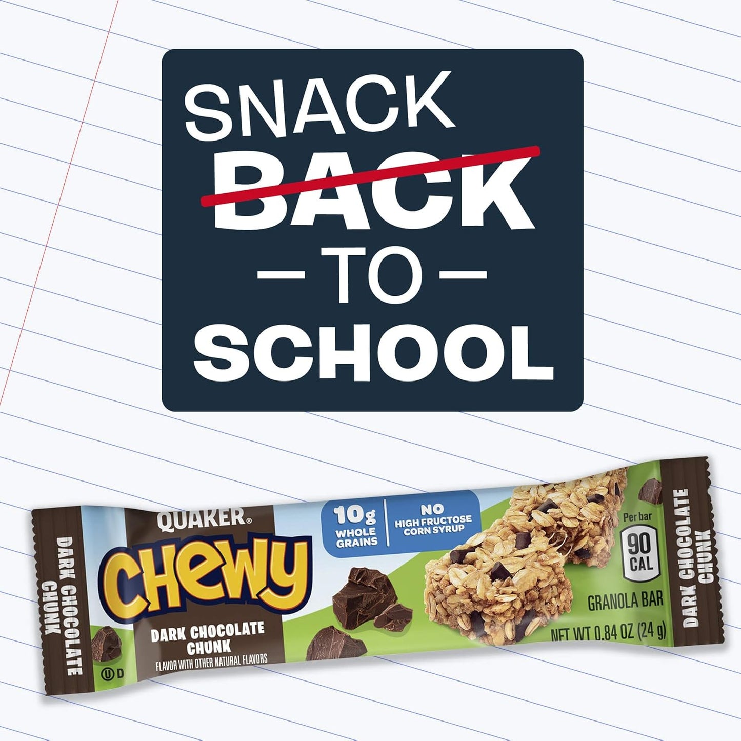 Quaker Chewy Granola Bars Variety Pack – School Lunch Pantry Staple, 8g Whole Grains Per Bar