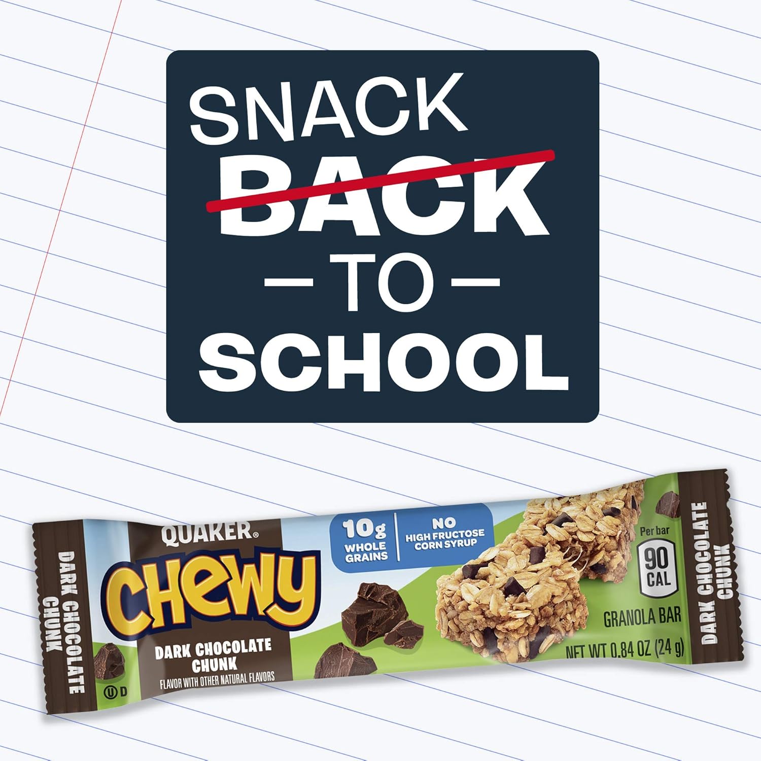 Quaker Chewy Granola Bars Variety Pack – School Lunch Pantry Staple, 8g Whole Grains Per Bar