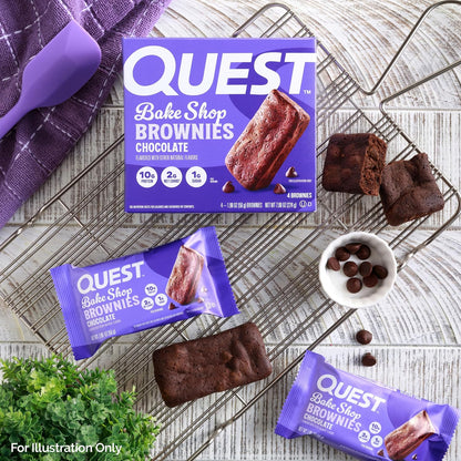 Quest Nutrition Chocolate Brownie – Portable Protein Pack for Hiking and Day Trips, 4 Count