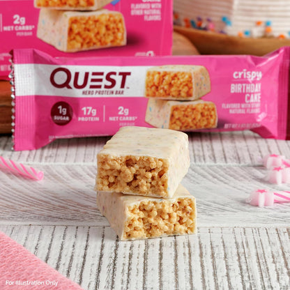 Quest Nutrition Crispy Cookies & Cream Hero Protein Bar – Lunch Box Snack for After-School Pickup, 18g Protein