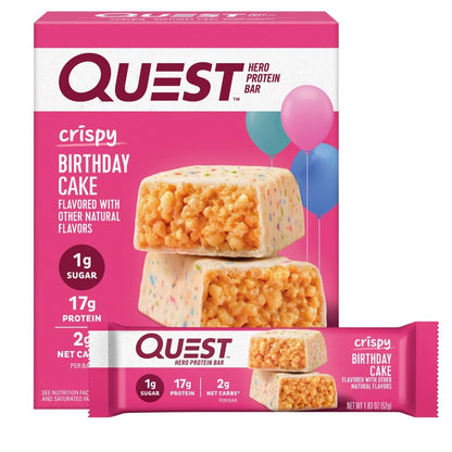 Quest Nutrition Crispy Cookies & Cream Hero Protein Bar – Lunch Box Snack for After-School Pickup, 18g Protein