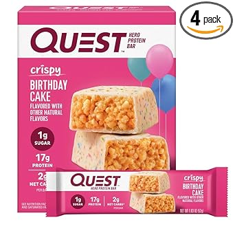 Quest Nutrition Crispy Cookies & Cream Hero Protein Bar – Lunch Box Snack for After-School Pickup, 18g Protein