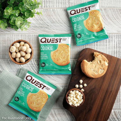 Quest Nutrition Double Chocolate Chip Protein Cookie – Commute-Friendly Grab-and-Go Snack for Car Cup Holders, 1g Sugar 4 Count