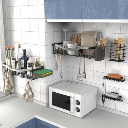 quick-drainage shelf design and compatibility with tile, marble, glass, wood, and metal walls