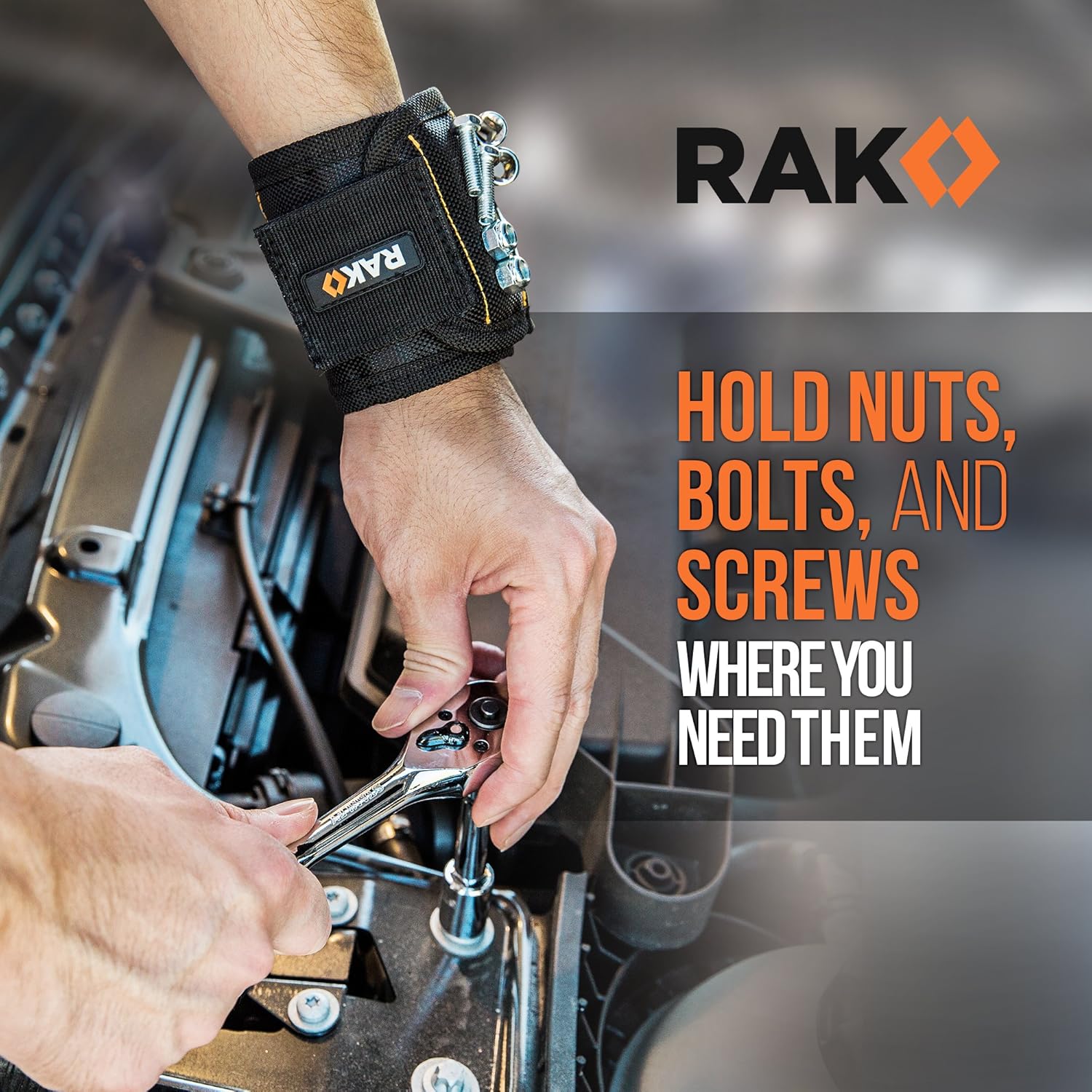 RAK Magnetic Wristband – Camping and Backyard DIY Tool, Compact Magnetic Fastener Organizer