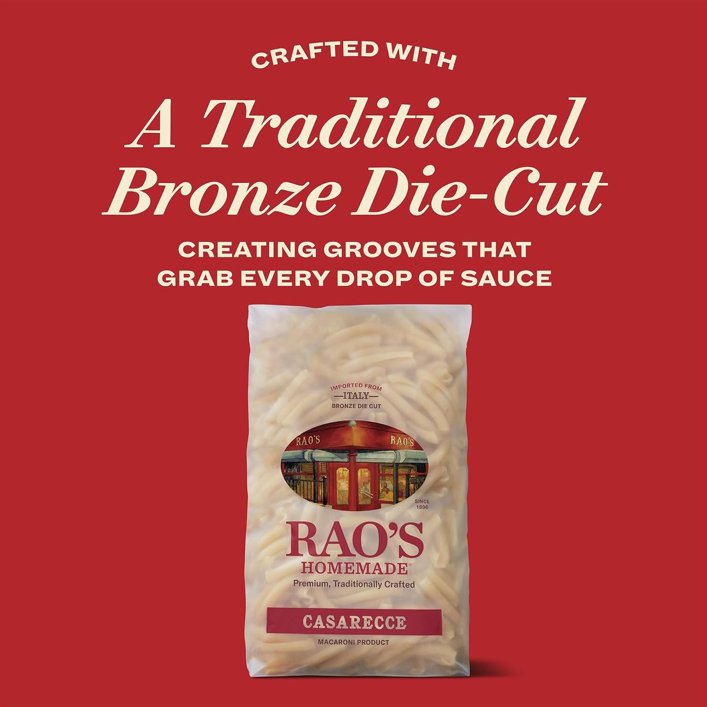 Rao's Homemade Casarecce Bronze Die Cut Pasta, 16oz Imported from Italy, a Standalone Gourmet Gift for Italian Food Enthusiasts