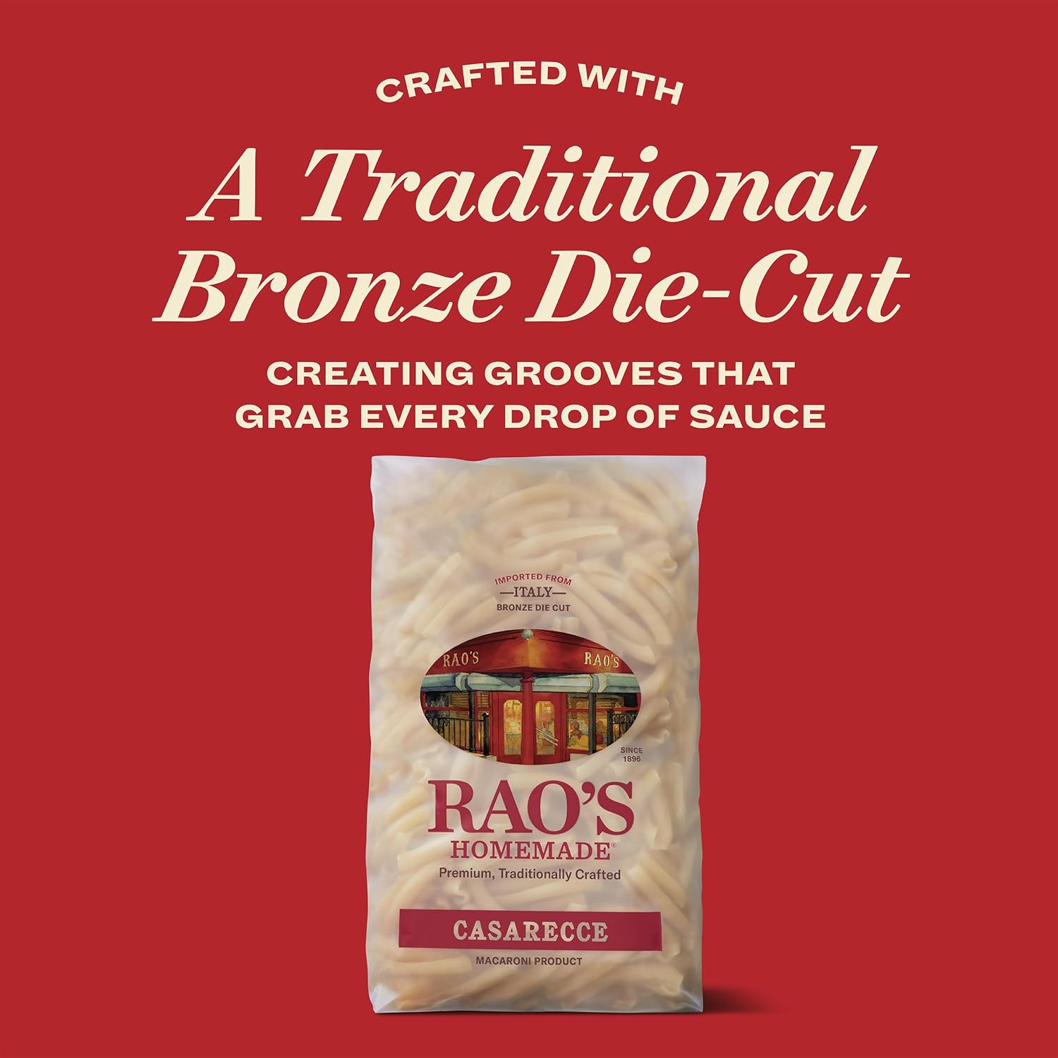 Rao's Homemade Casarecce Bronze Die Cut Pasta, 16oz Imported from Italy, a Standalone Gourmet Gift for Italian Food Enthusiasts