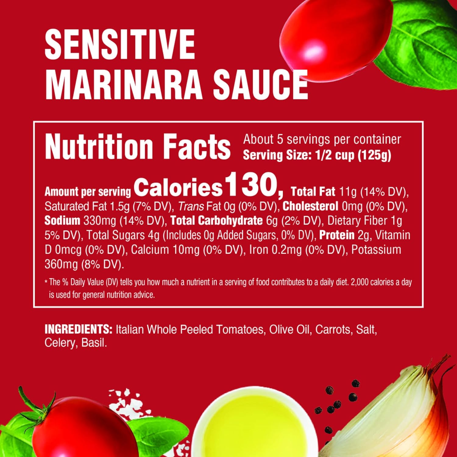 Rao's Homemade Tomato Sauce Sensitive Formula – Stomach-Friendly Marinara for Mindful Eating