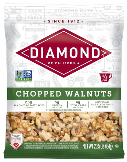 raw, unseasoned chopped walnuts ready to use straight from the bag