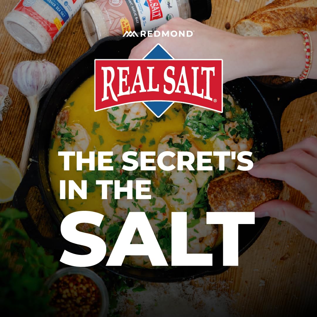 Redmond Real Sea Salt - Durable On-the-Go Salt for Outdoor Dining, 10 oz Shaker